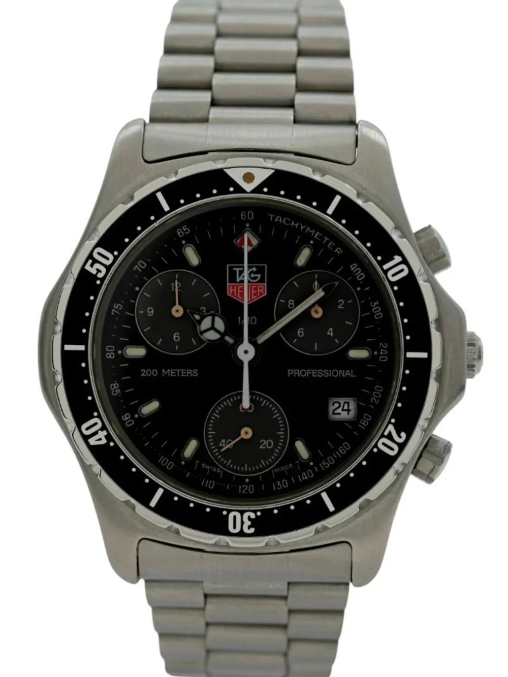 Tag Heuer 37mm Men's Professional 2000 Series Chronograph SS Watch Ref: 570.206!
